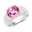 Bague de fiançailles en argent sterling avec topaze rose véritable de 4,55 carats