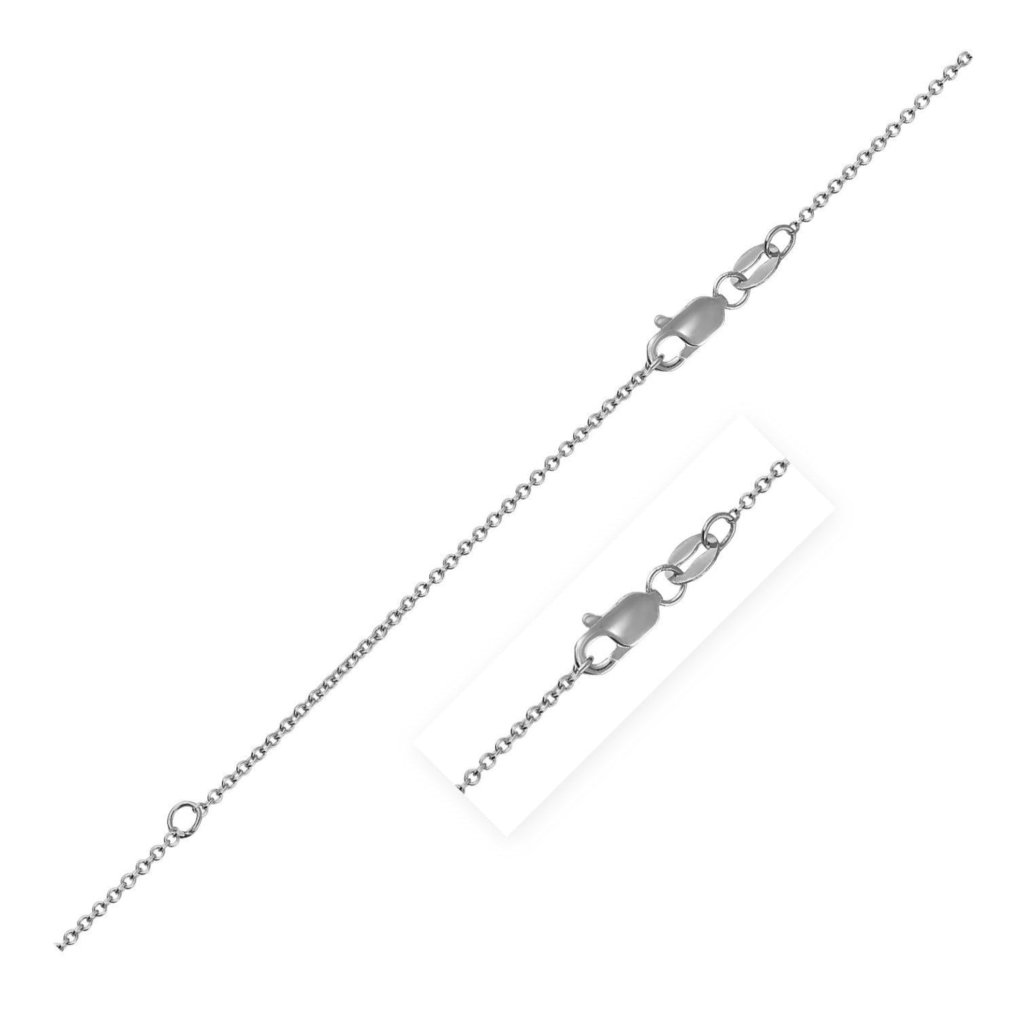 Cadena de cable extensible en oro blanco de 18k