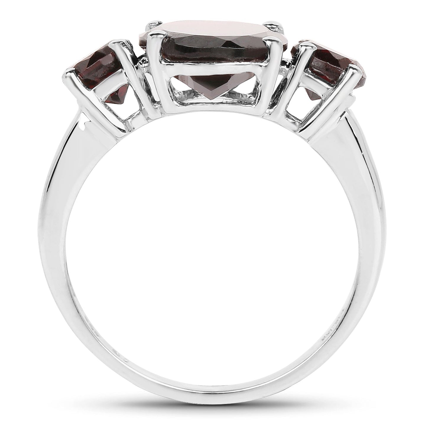 Bague de fiançailles en argent sterling .925 avec grenat véritable de 5,01 carats