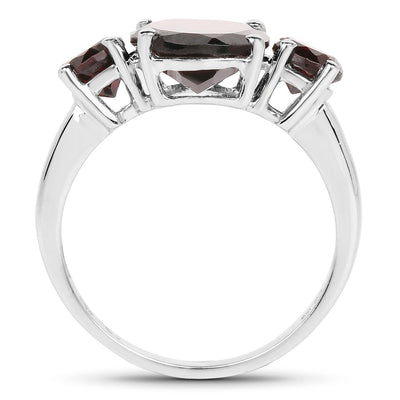 5.01 Carat Genuine Garnet .925 Sterling Silver Engagement Ring