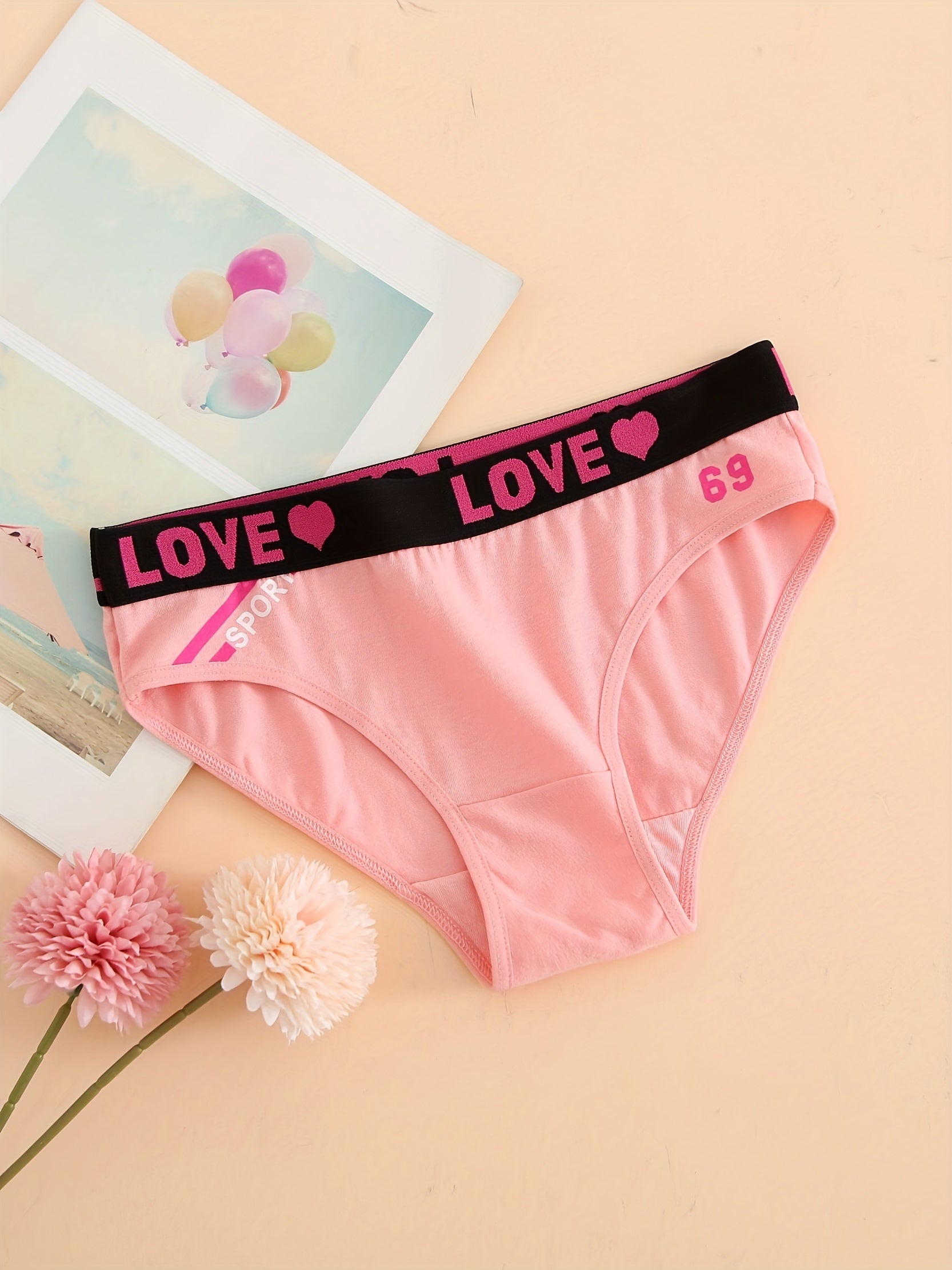 Vibrant 6-Pack Women's Seamless Bikini Briefs – Soft Cotton Underwear with Fun Alphabet Prints - Korvel