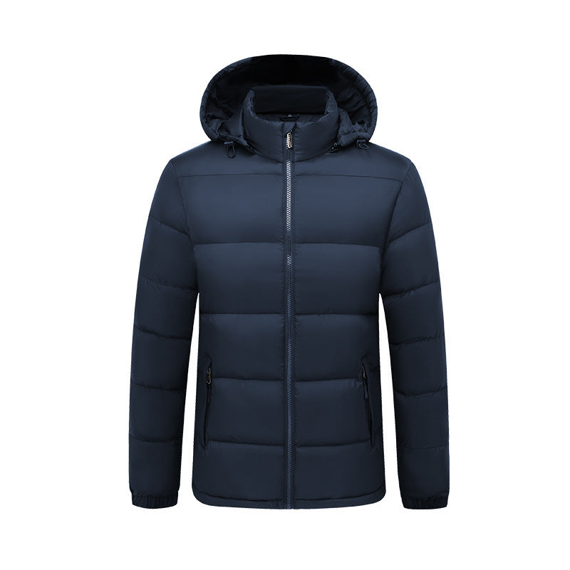 Chaqueta de algodón acolchada con capucha para hombre