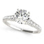 14k White Gold Diamond Engagement Ring with Single Row Band