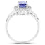 Anillo de Plata de Ley con Tanzanita Genuina de 1.45 Quilates y Zirconia Blanca