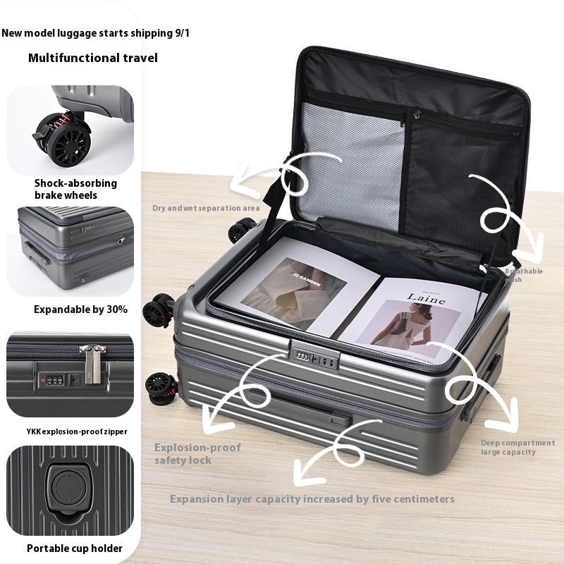 Three-Piece Expandable Carry-On Suitcase Set