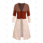 Womens Plus-Size Casual Contrasting Color Long-Sleeve Cardigan