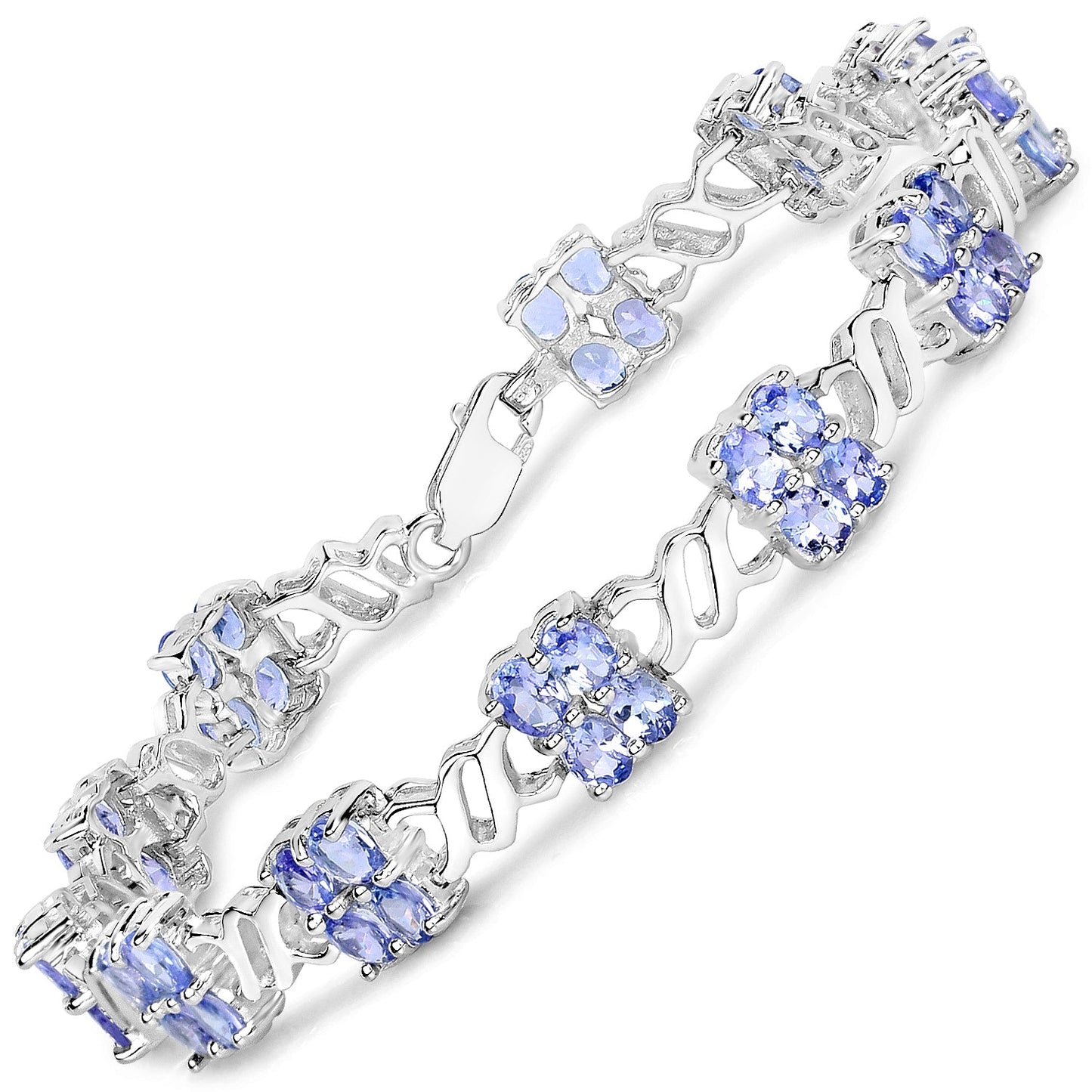 Bracelet en argent sterling .925 avec tanzanite véritable de 8,16 carats