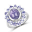 3.76 Carat Genuine Tanzanite Sterling Silver Engagement Ring