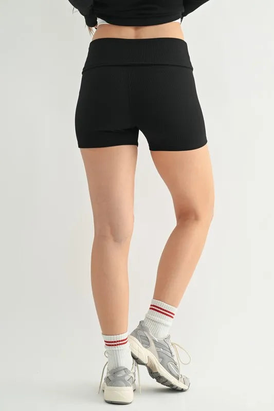 Shorts à taille repliée côtelés MONO B