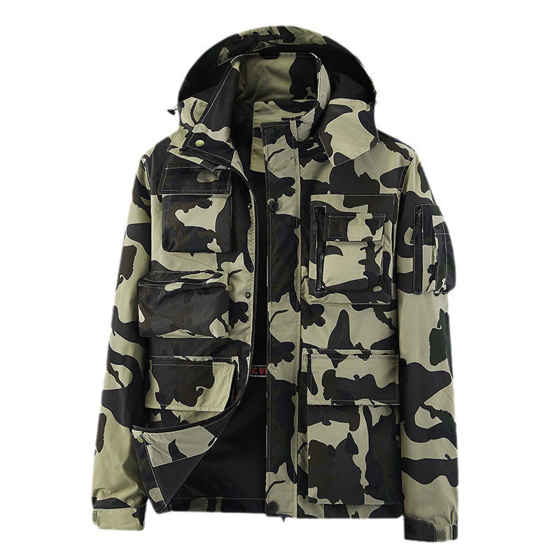 Veste de sport imperméable multi-poches pour homme