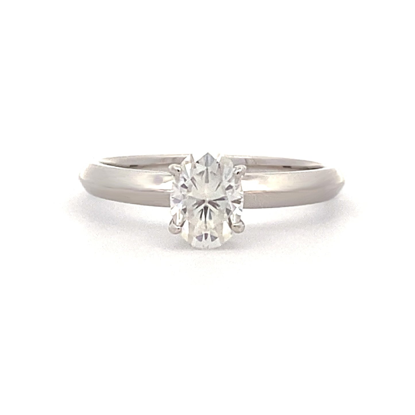 Bague de fiançailles en argent sterling avec moissanite naturel de 0,88 ct