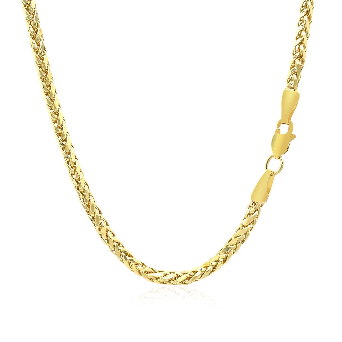 14k Yellow Gold Lite Diamond Cut Round Franco Chain - 2.7mm
