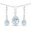 Ensemble de bijoux en topaze bleue et topaze blanche de 2,00 carats