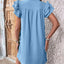 Robe Mini Élégante à Manches Courtes Volantes
