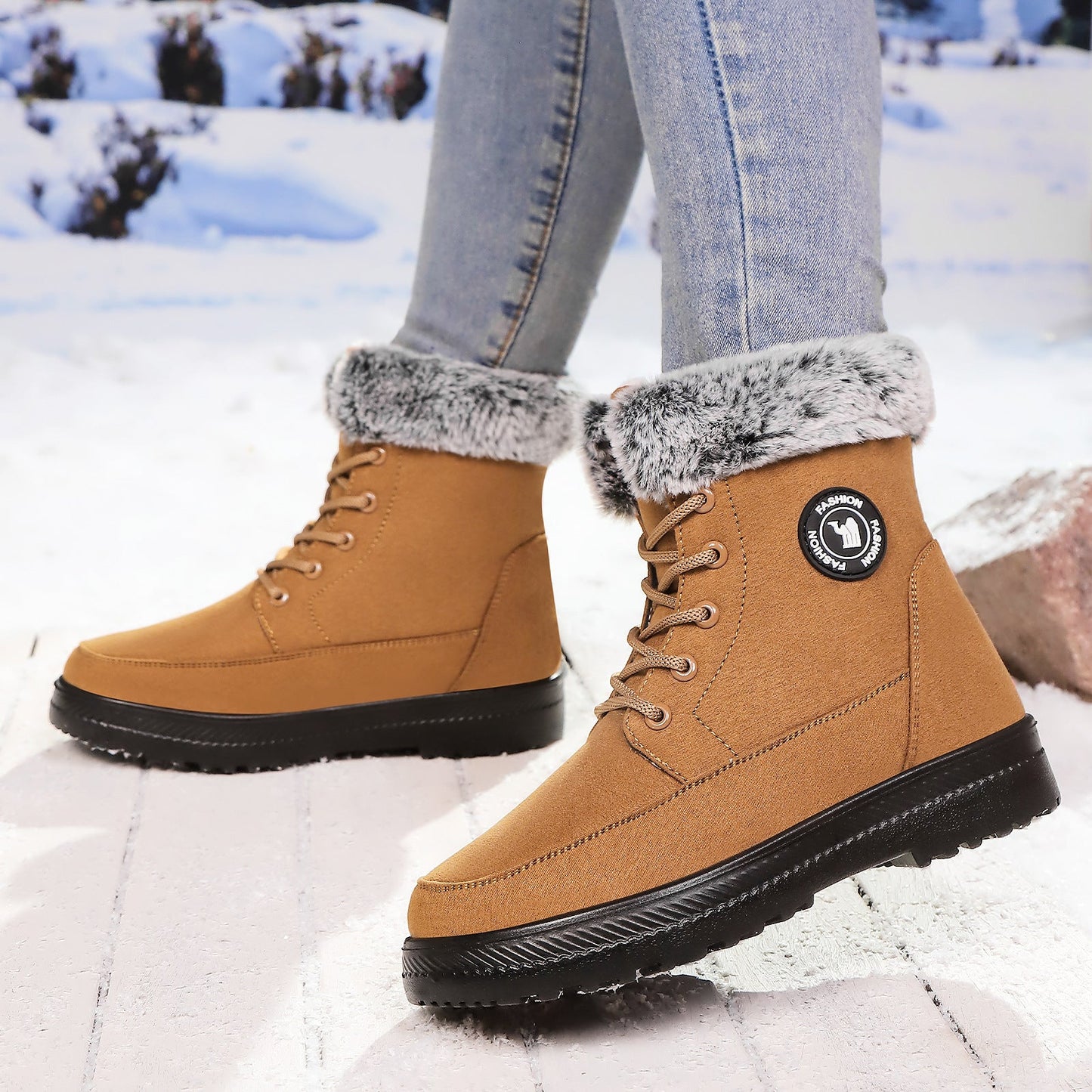 Bottes sauvages en coton doux pour femmes