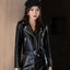 Women's Slim-Fit Leather Jacket - Fashionable Outerwear
