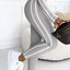 Plus Size Stripe Zip-Front Long Sleeve Jumpsuit
