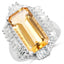 9.13 Carat Genuine Citrine & White Topaz Sterling Silver Ring