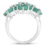 Bague de fiançailles en argent sterling .925 avec émeraude véritable de 5,88 carats