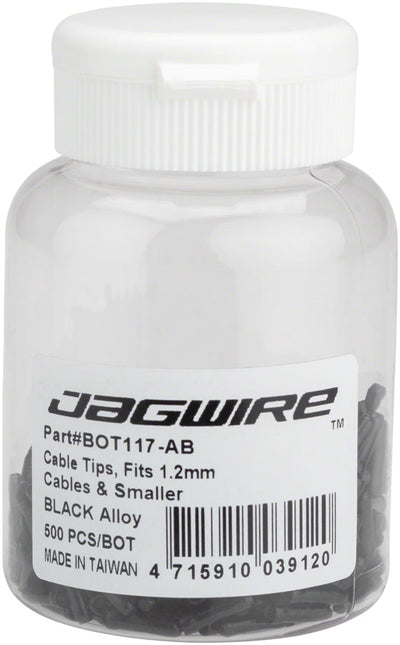 Jagwire 1.2mm Black Cable End Crimps - Pack of 500