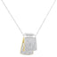 14K Two Tone Diamond Box Pendant Necklace - 2.0 Cttw