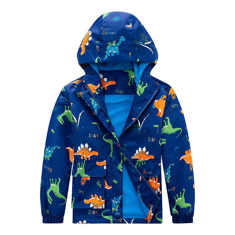 Kids' Windproof Waterproof Fleece-Lined Jacket