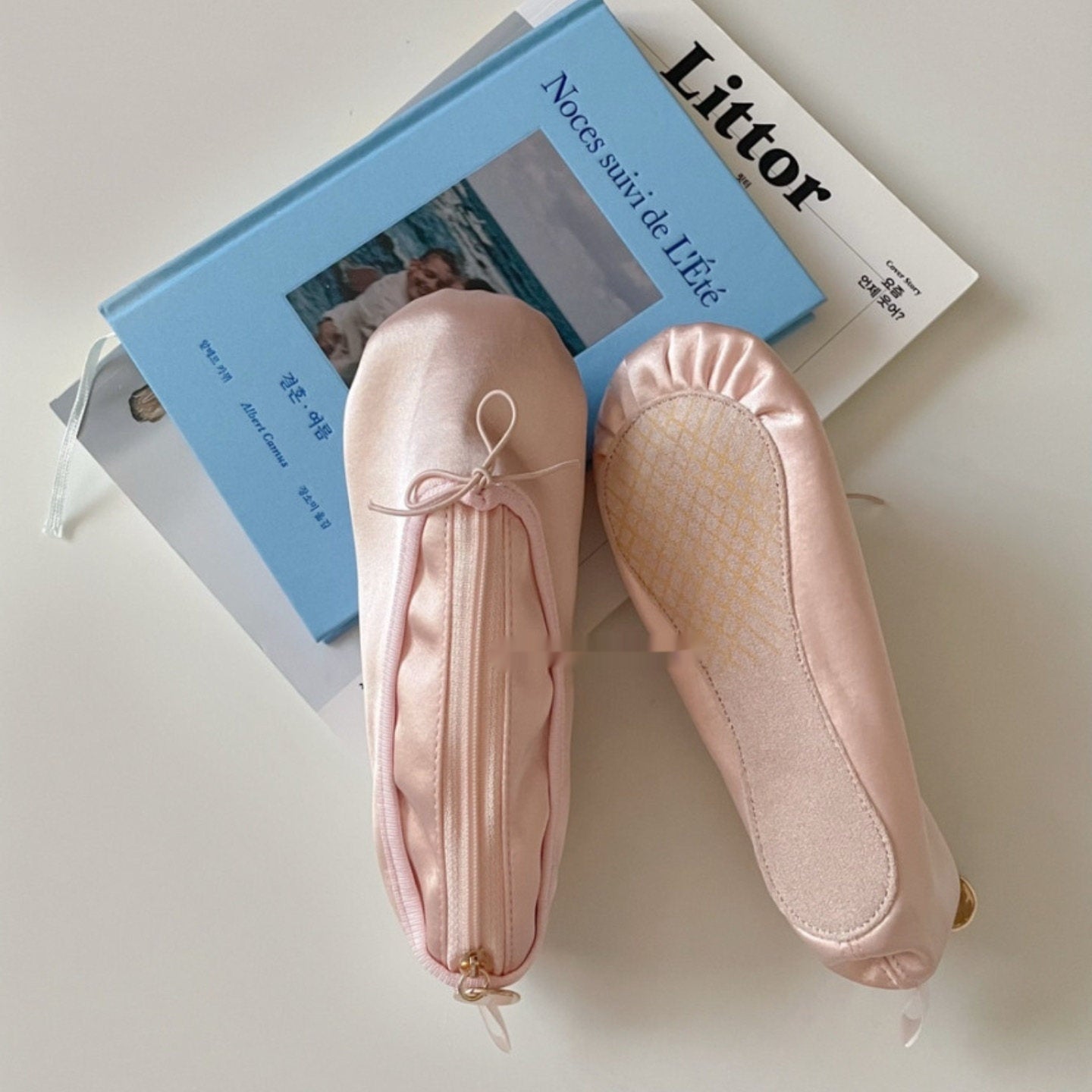 Estuche de Lápices con Lazo Bolsa de Maquillaje Zapato de Ballet