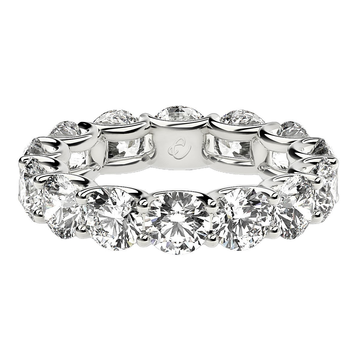 Bague Eternité en Diamant Lab Grown Taille Ronde en Or Blanc 14k