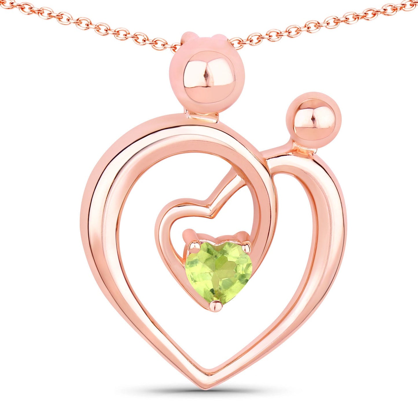 0.25 Carat Genuine Peridot Sterling Silver Pendant