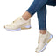 Women's Casual Flat Style Pumps - Color Matching Lace-up Sneakers