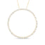 10K Yellow Gold Plated Diamond Circle Hoop Pendant Necklace