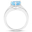 Bague en argent sterling avec topaze bleue suisse et topaze blanche de 2,23 carats