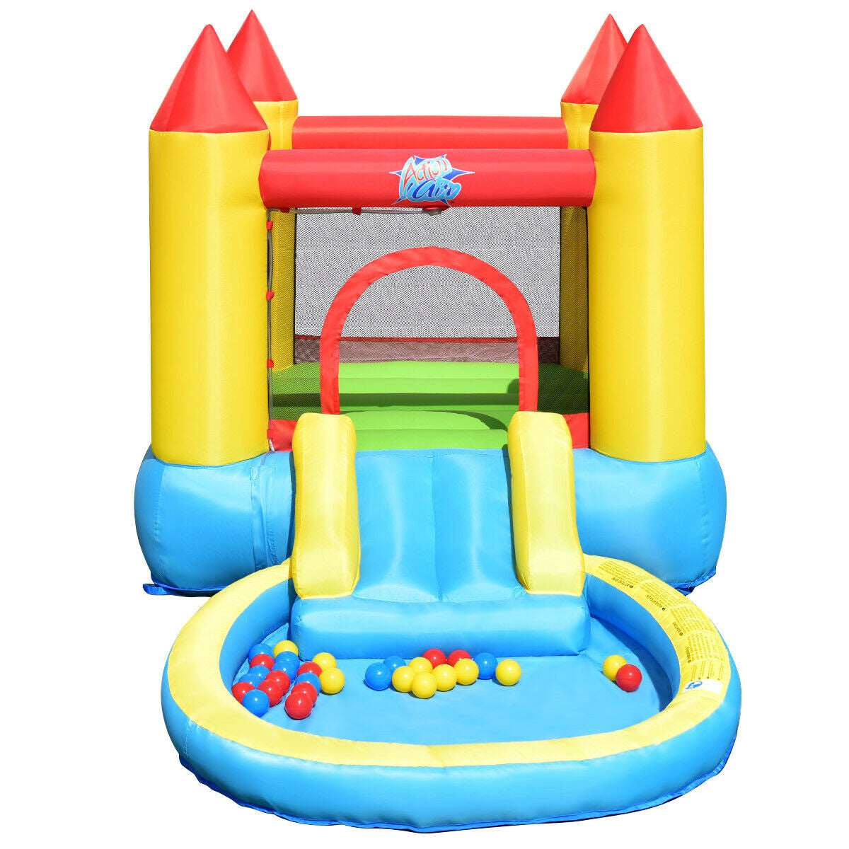 Kids Inflatable Bounce House Castle with Balls Pool