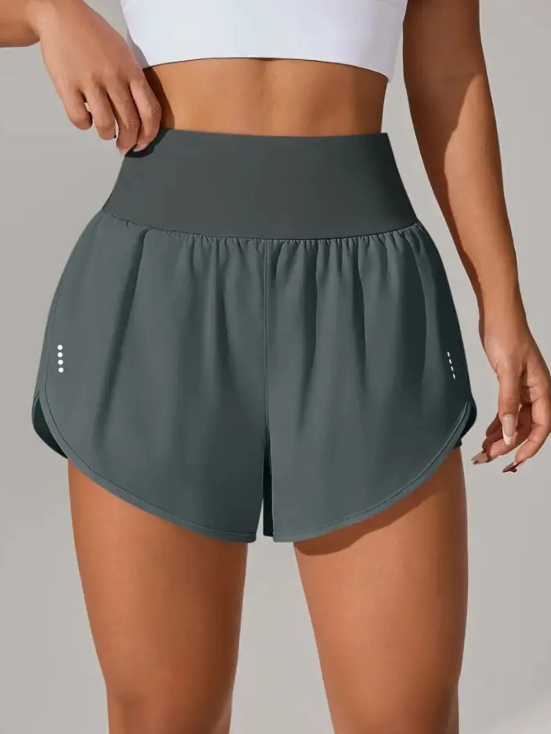 Shorts Actifs Taille Haute avec Poches
