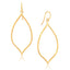 Boucles d'oreilles polies en or jaune 14 carats de style marquise