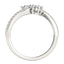 Curved Band Two Stone Diamond Ring in 14k White Gold