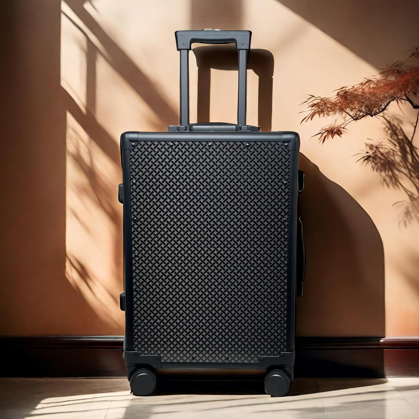 Premium Carbon-Fiber Carry-On Suitcase with Aluminum Frame