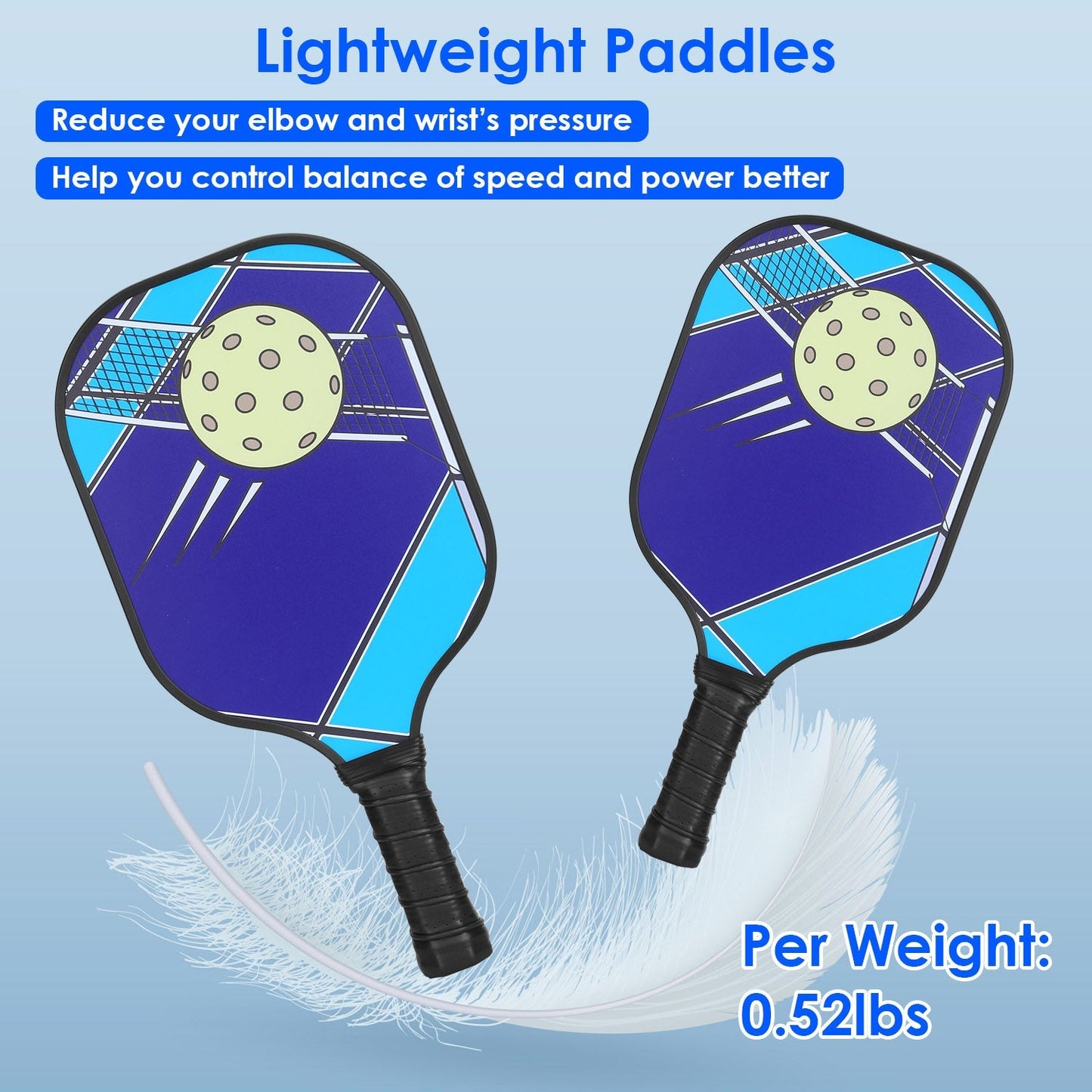 Ensemble de Pickleball Premium avec Paddles en Fibres de Verre et Sac de Transport