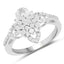 Bague de fiançailles en argent sterling avec diamant blanc véritable de 0,55 carat
