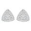 14K White Gold Trillion Shaped Diamond Stud Earrings