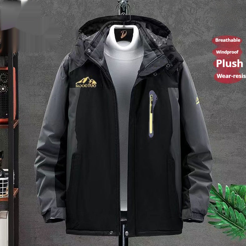 Men's Thick Velvet Waterproof Windproof Sport Jacket