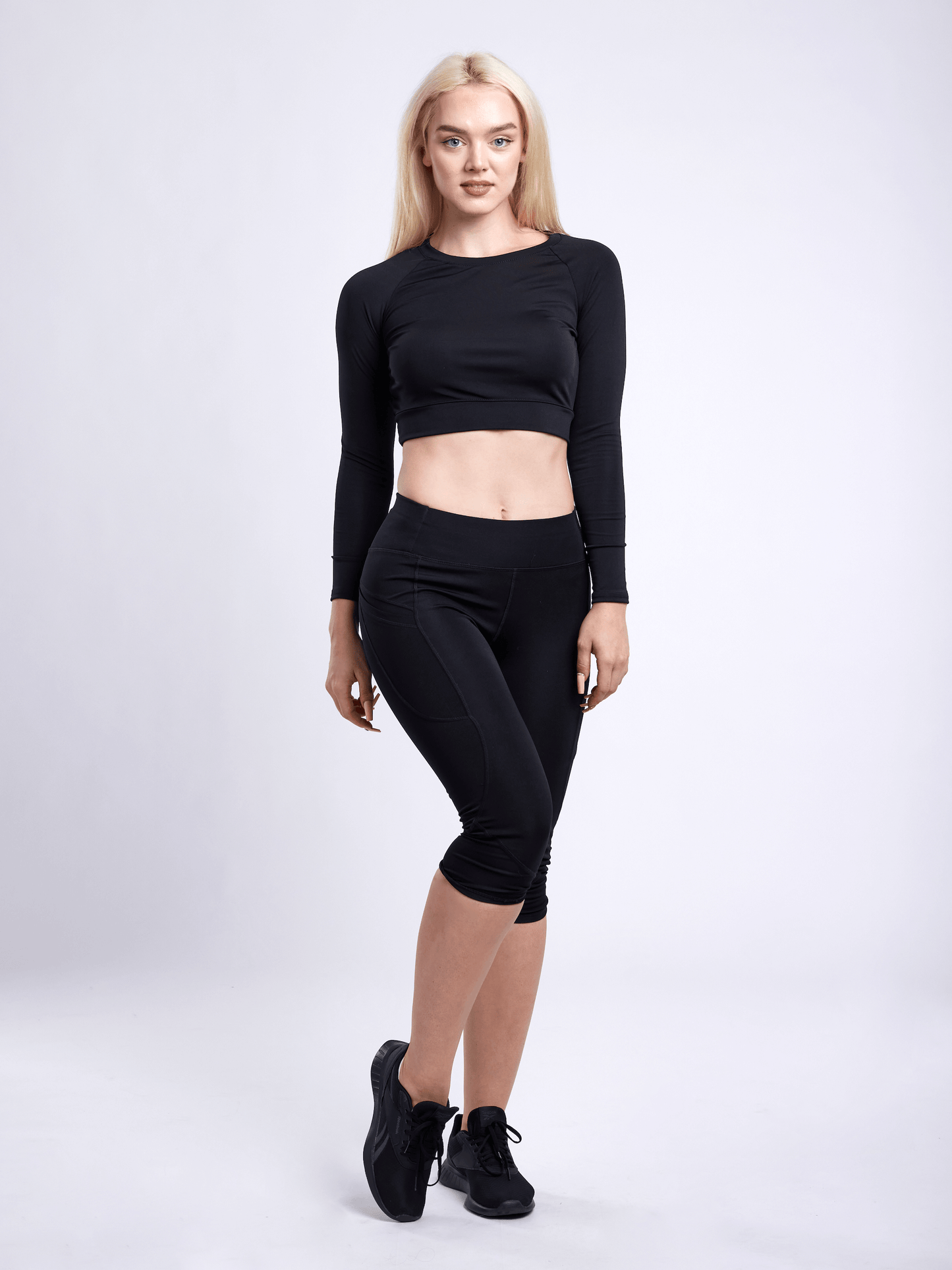 JupiterGear Mid-Rise Capri Fitness Leggings with Pockets