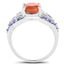 Bague en argent sterling de 3,06 carats en pierre de lune pêche et tanzanite