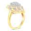 Anillo de cóctel de diamantes de oro amarillo de 10 quilates - Talla 8