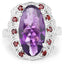 Anillo de plata esterlina con amatista y granate de 6.40 quilates