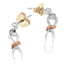 Boucles d'oreilles pendantes en argent sterling .925 plaqué or 10K à deux tons