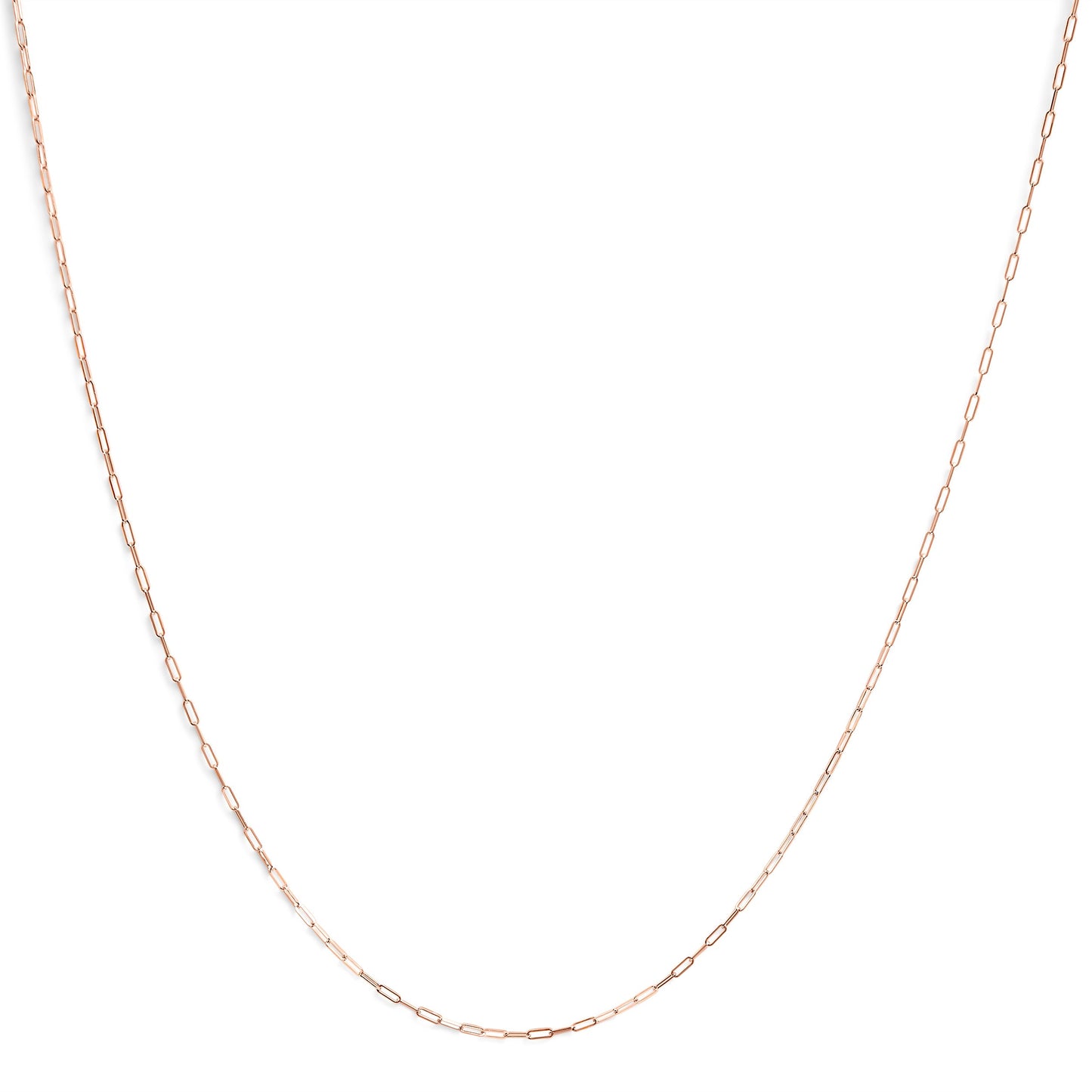 Collier en chaîne en papier clip en or jaune 14K unisexe de 1,5 mm - 18 pouces