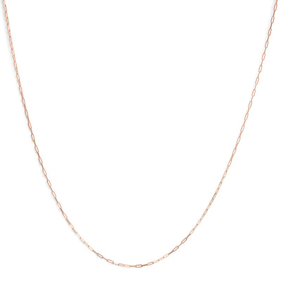 Collier en chaîne en papier clip en or jaune 14K unisexe de 1,5 mm - 18 pouces