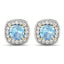 Boucles d'oreilles en aquamarine véritable et diamants blancs de 1,95 carat