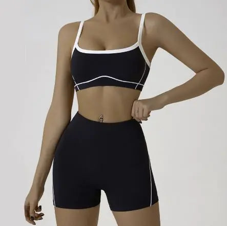 Conjunto de Yoga con Tirantes y Color Contrastante